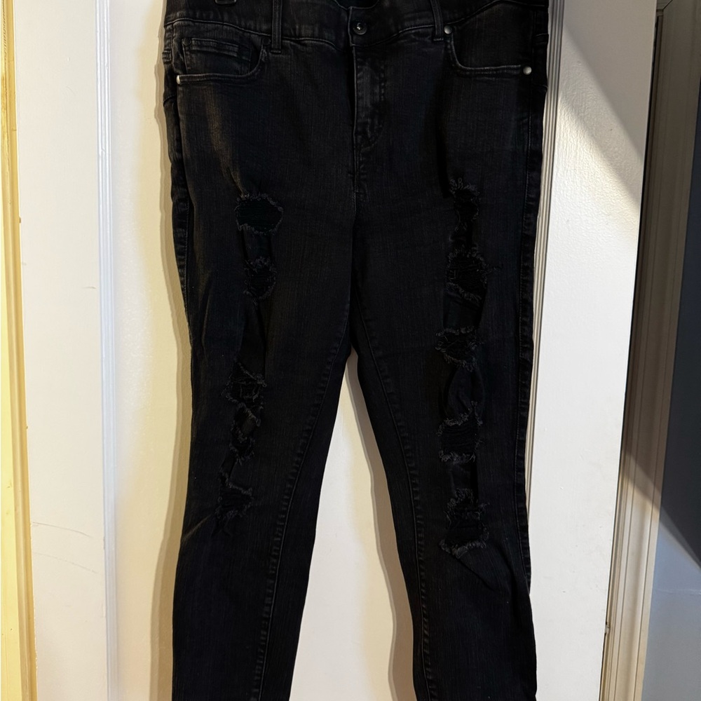 Torrid Black Distressed Skinny Jeans
